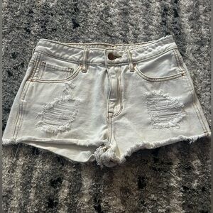White denim shorts
